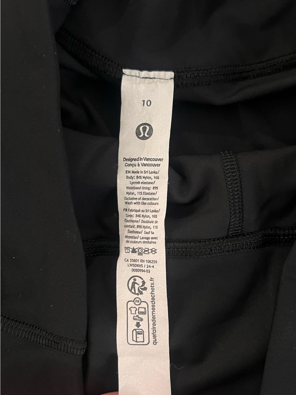 Lululemon Base Pace High-Rise Tight 25" in black ..size 10 - Picture 3 of 5